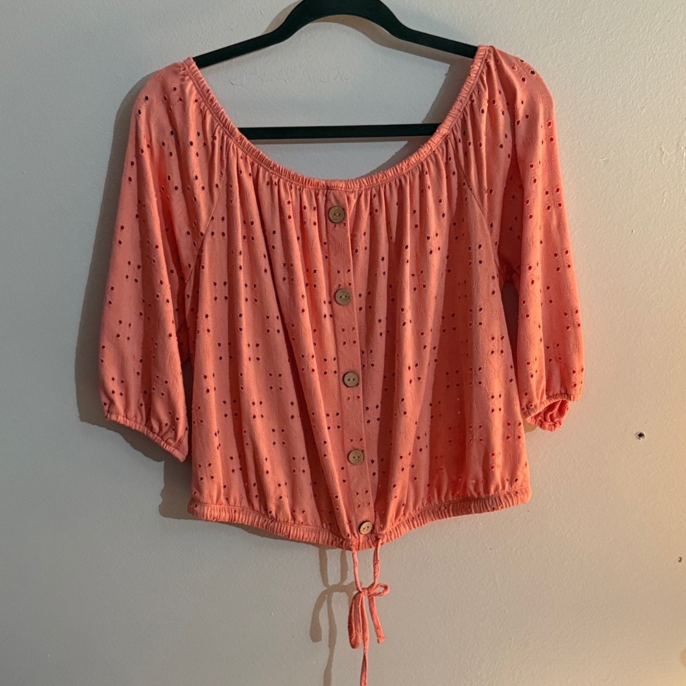 NOBO Coral Button-Front Blouse